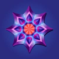 dit is violet een geometrische veelhoekige mandala in de vorm van een ster vector