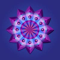 dit is violet een geometrische veelhoekige mandala in de vorm van een ster met een bloemmotief vector