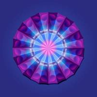 dit is een violette geometrische veelhoekige mandala met een illusie van volumepatroon vector