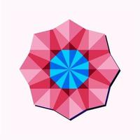 dit is een roze geometrische veelhoekige mandala met een blauw centrum vector