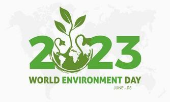 2023 concept wereld milieu dag natuur ecologie bescherming vector illustratie sjabloon