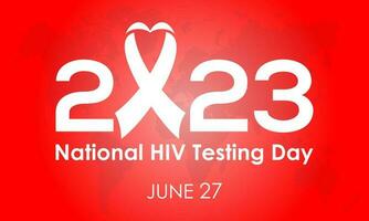 2023 concept nationaal hiv testen dag Gezondheid zorg concept vector banier sjabloon ontwerp. medisch behandeling, hiv bescherming, virus het voorkomen thema.