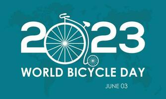 2023 concept wereld fiets dag vector ontwerp illustratie. wielersport reizen concept voor sport, Gezondheid, energie