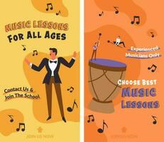 muziek- lessen voor allemaal leeftijden, ervaren muzikanten vector