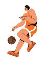 sport- basketbal speler, basketballer in uniform vector