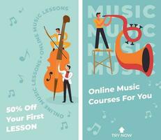 online muziek- cursussen voor jij, promotionele banier vector