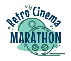 retro bioscoop marathon film nacht recreatie vector