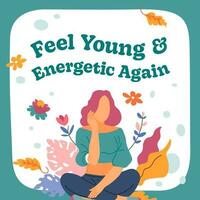 voelen jong en energiek opnieuw, gezondheidszorg vector