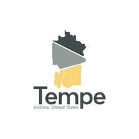 tempé stad kaart modern gemakkelijk logo ontwerp vector