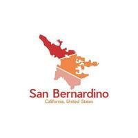 san bernardino stad kaart meetkundig modern logo vector