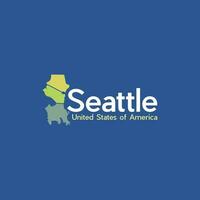 kaart van Seattle stad modern gemakkelijk logo vector