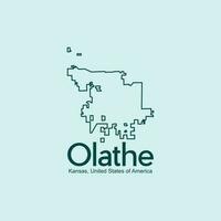 olathe Kansas stad Verenigde staten kaart illustratie creatief ontwerp vector