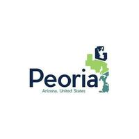 peoria kaart meetkundig creatief logo ontwerp vector