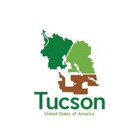 kaart van tucson stad modern illustratie creatief logo vector