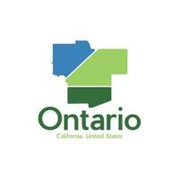 Ontario stad kaart modern creatief logo vector