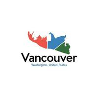 kaart van Vancouver meetkundig creatief ontwerp vector