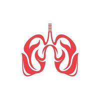 menselijk longen brand vlam creatief logo vector