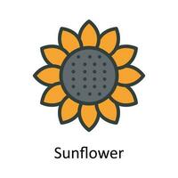 zonnebloem vector vullen schets icoon ontwerp illustratie. landbouw symbool Aan wit achtergrond eps 10 het dossier