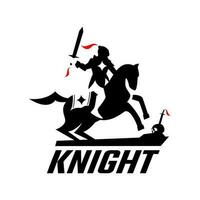 ridder op paard logo ontwerp vector