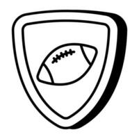Amerikaans Amerikaans voetbal icoon, lineair ontwerp van rugby doel vector