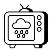 TV weer voorspelling icoon in modieus vector ontwerp