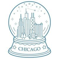 chicago sneeuw wereldbol vector illustratie