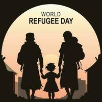 wereld vluchteling dag achtergrond. vector