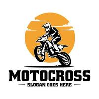 motorcross illustratie logo vector sjabloon