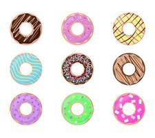 donuts geïsoleerd op witte achtergrond set van donuts vectorillustratie vector