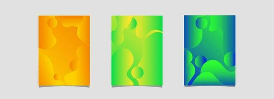 reeks van sjabloon of folder ontwerp met vloeistof kunst abstract patroon. vector