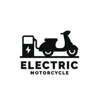 elektrisch motorfiets logo ontwerp vector