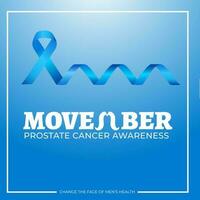 movember prostaat kanker bewustzijn lint Aan blauw achtergrond voor Mannen Gezondheid concept. vector