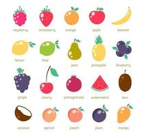 eenvoudige fruitpictogrammen vector