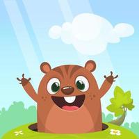 happy cartoon groundhog vectorillustratie vector