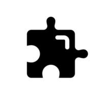 puzzel stuk zwart glyph ui icoon. raadsel. idee en oplossing. bedrijf planning. gebruiker koppel ontwerp. silhouet symbool Aan wit ruimte. solide pictogram voor web, mobiel. geïsoleerd vector illustratie