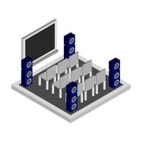 isometrische bioscoopkamer vector
