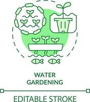 water tuinieren groen concept icoon. aquatisch tuin. aquacultuur. tuinieren type abstract idee dun lijn illustratie. geïsoleerd schets tekening. bewerkbare beroerte vector