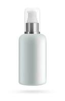 kunstmatig fles met dispenser voor zeep en cosmetica. mockup van verpakking voor vloeistoffen. vector 3d illustratie.