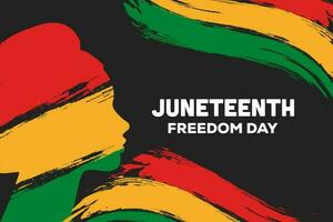 juneteenth vrijheid dag achtergrond illustratie met borstel beroerte effect stijl vector