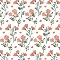 naadloos bloemen patroon. schattig retro texturen. bloemen en dots voor kleding stof, papier, verpakking ontwerp. vector