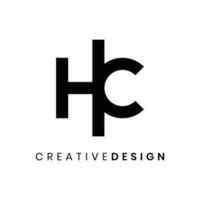 creatief modern luxe brief hc logo ontwerp vector illustratie