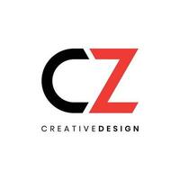 modern futuristische eerste cz logo ontwerp vector illustratie