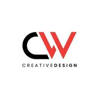 creatief modern meetkundig brief cw logo ontwerp vector