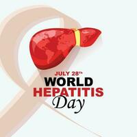 wereld hepatitis dag Aan juli 28e, poster ontwerp en sociaal media na, wereld hepatitis dag groet kaart vector