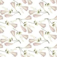 naadloos patroon, delicaat roze magnolia bloemen met knoppen. afdrukken, bloemen achtergrond, textiel, behang, vector