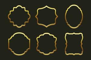 verzameling van luxe goud gekruld kaders voor tekst, etiketten. Sjablonen, pictogrammen, vector