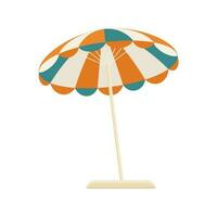 kleurrijk strand paraplu geïsoleerd Aan een wit achtergrond. zomer icoon, vector