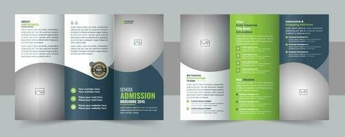 school- toelating drievoud brochure ontwerp, kinderen terug naar school- onderwijs drievoud brochure sjabloon, drievoud brochure, drievoud brochure brief vector