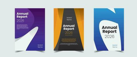 jaar- verslag doen van brochure brochure folder sjabloon ontwerp, boek Hoes ontwerp set. vector