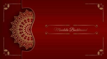 rood luxe achtergrond, met goud mandala ornament vector